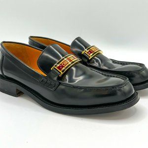Christian Dior Code Loafer Black Glazed Calfskin Stunning / Preowned